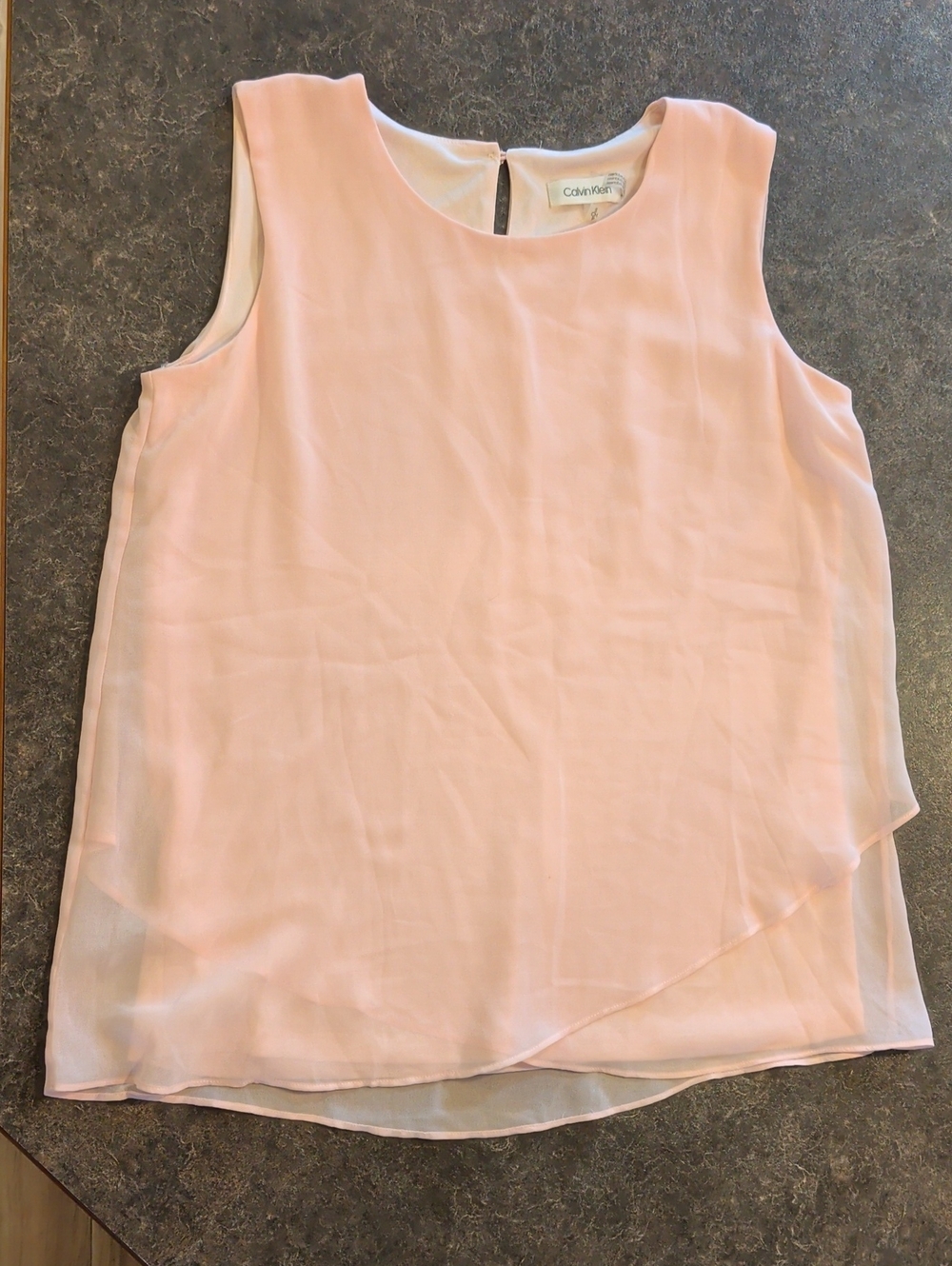 Calvin Klein Pale Pink Layered Sleeveless Shell Top
